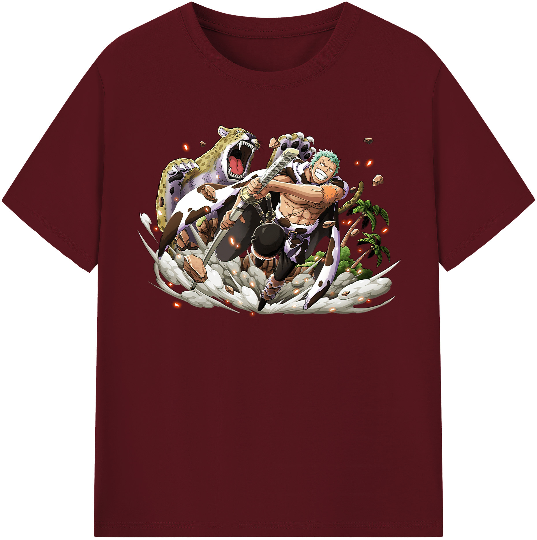 ワンピース ロロノア・ゾロ ONE PIECE Roronoa Zoro 綿100％半袖Tシャツ（フロントプリント）